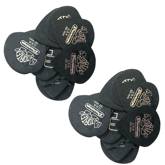 Dunlop Guitar Picks 24 Pack Tortex Pitch Black Jazz .50mm 482P.50