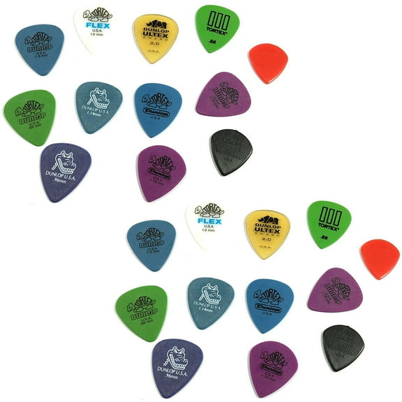 Dunlop Guitar Picks 24 Pack Variety for Electric Guitar Ultex Tortex Gator Grip