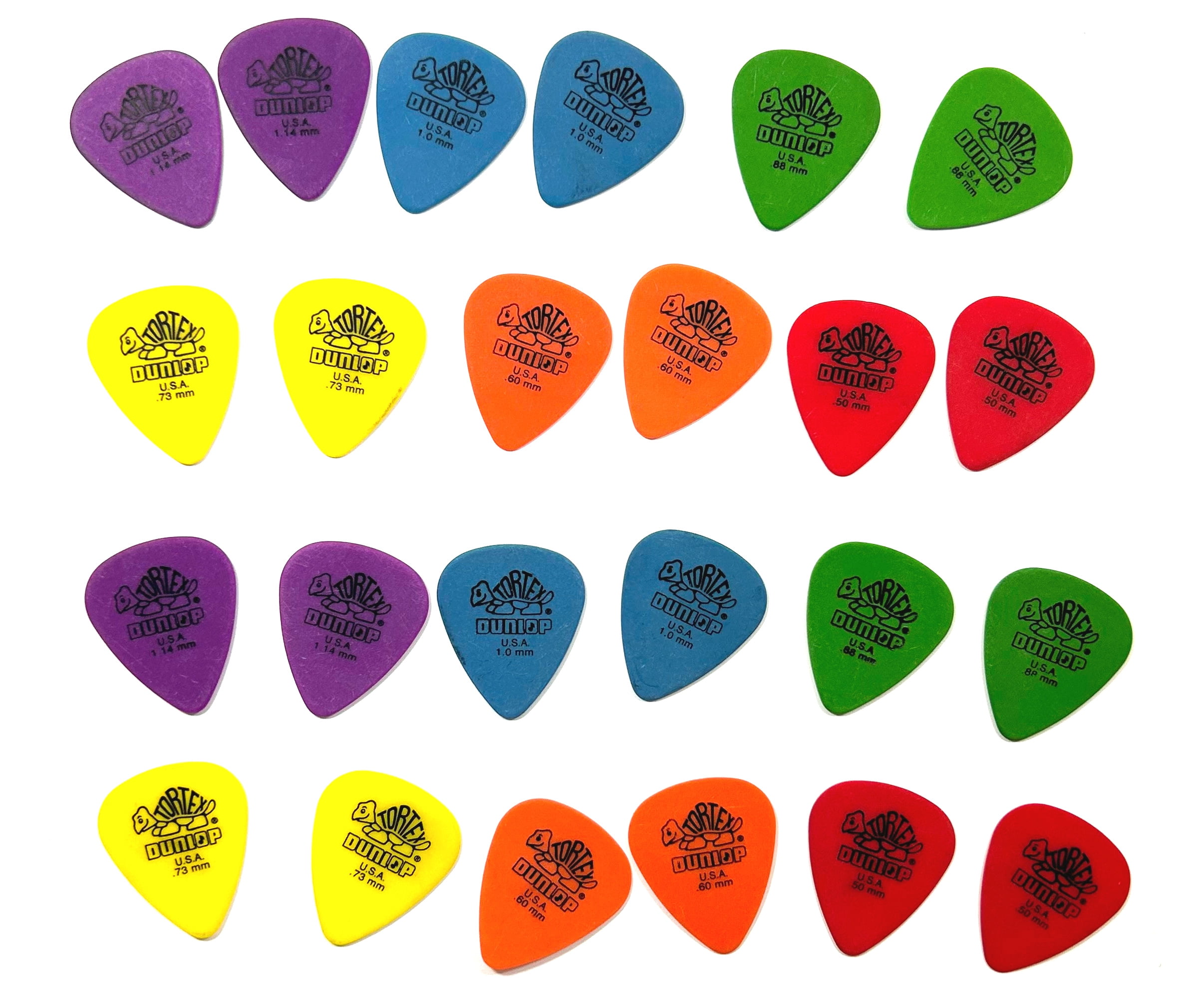 Dunlop Guitar Picks 24 Picks Tortex Variety Pack 4 of each Tortex Thickness