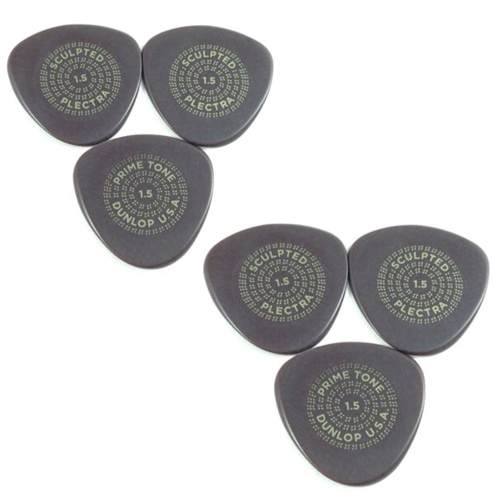 Dunlop Guitar Picks  6 Pack  Primetone Semi-Round Smooth Hand Sculpted  1.5mm
