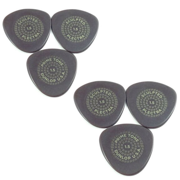 Dunlop Guitar Picks 6 Pack Primetone Semi-Round Smooth Hand Sculpted 1.5mm