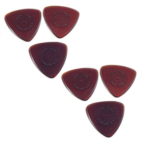 Dunlop Guitar Picks 6 Pack Primetone Small Tri Hand Sculpted Grip 1.3mm
