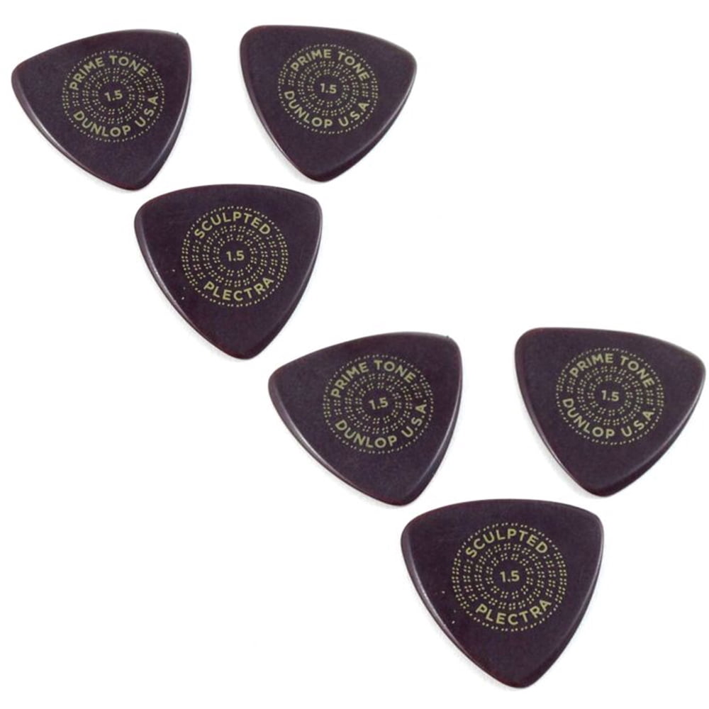 Dunlop Guitar Picks  6 Pack  Primetone Small Tri Hand Sculpted Smooth  1.5mm