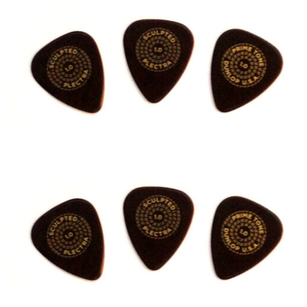 Dunlop Guitar Picks  6 Pack  Primetone Std Smooth  Hand Sculpted  1.0mm