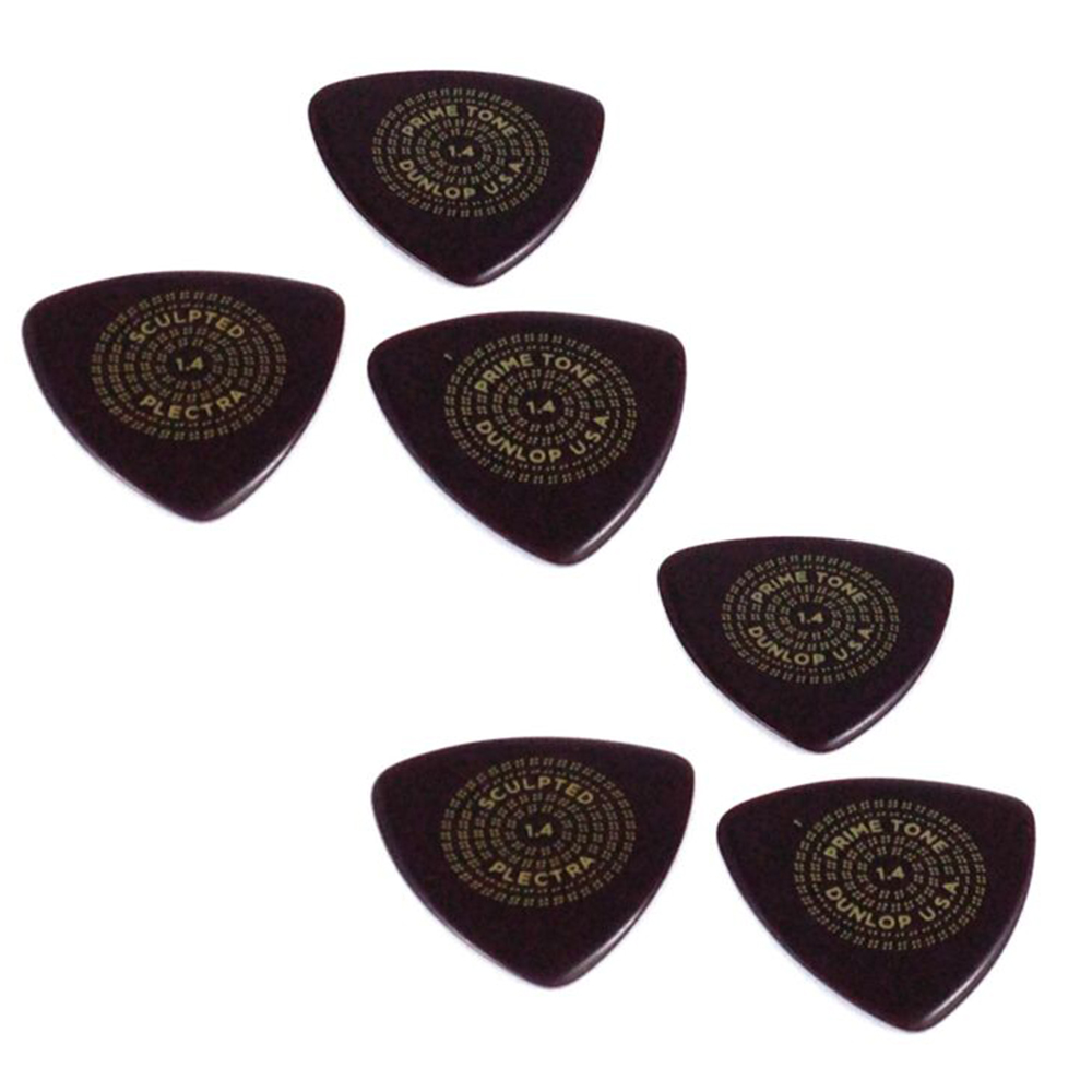 Dunlop Guitar Picks  6 Pack  Primetone Tri Triangle  Hand Sculpted  1.4mm