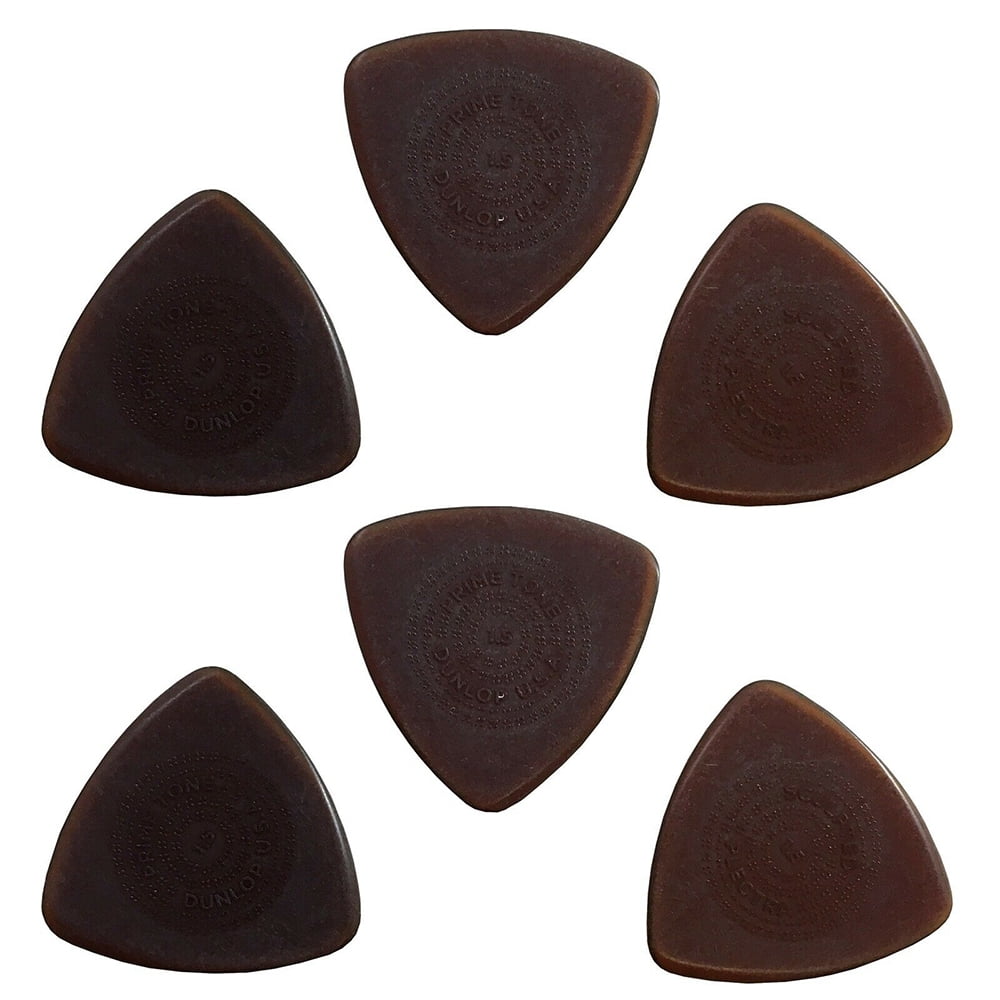 Dunlop Guitar Picks  6 Pack  Primetone Tri Triangle Text Hand Sculpted  1.5mm