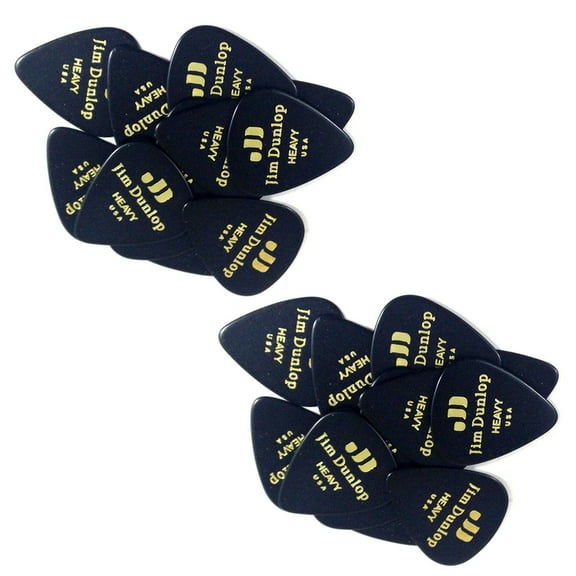 Dunlop Guitar Picks Classic Celluloid Heavy Black 24 Pack