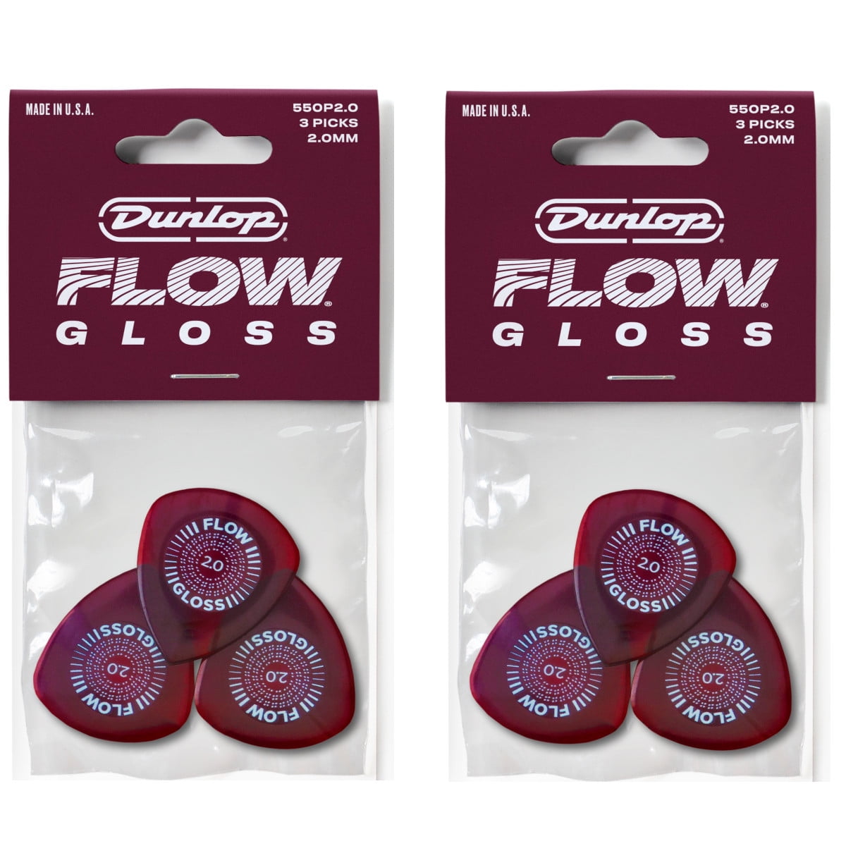 Dunlop Guitar Picks FLOW Gloss 6 Pack Ultex 2.0mm