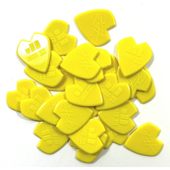 Dunlop Guitar Picks Kirk Hammett Metallica 24 Picks Jazz III Size Yellow Sparkle
