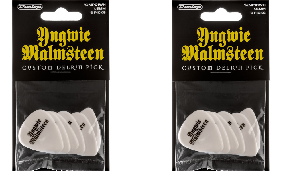 Dunlop Guitar Picks Yngwie Malmsteen Custom Delrin 1.5mm White 12-Pack