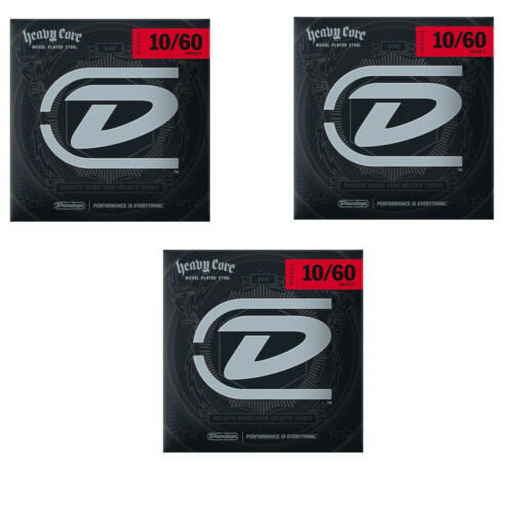 Dunlop Guitar Strings 3-Pack Electric  Heavy Core   10-60