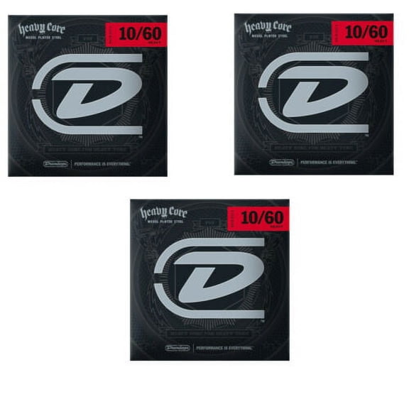 Dunlop Guitar Strings 3-Pack Electric Heavy Core 10-60