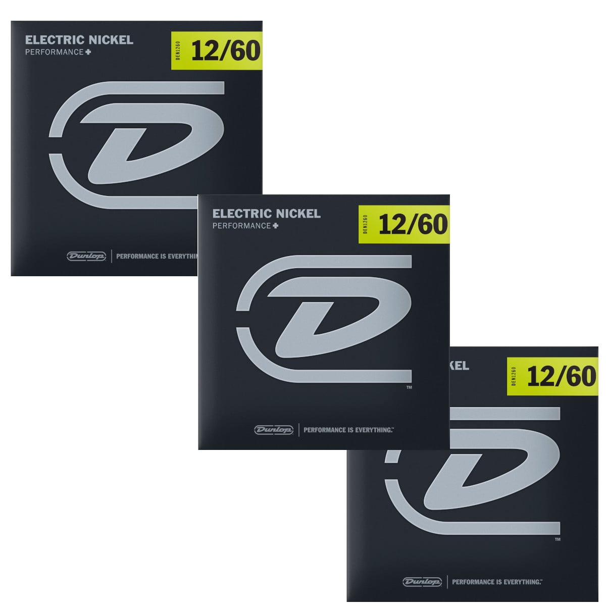 Dunlop Guitar Strings 3-Packs Electric Nickel 12-60 Extra Heavy Hybrid