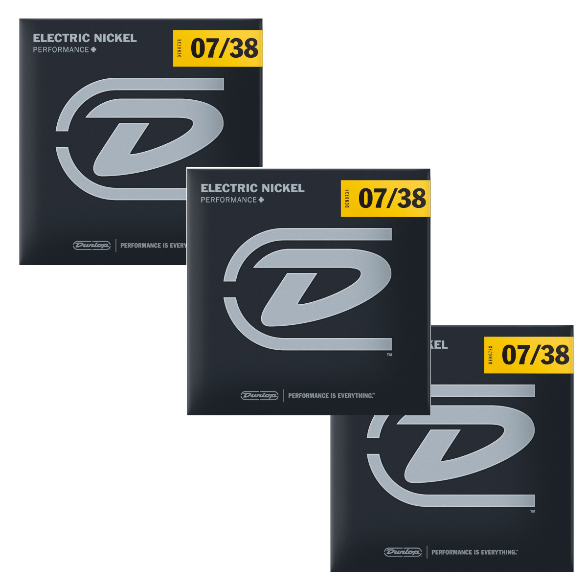 Dunlop Electric Guitar Strings Performance Plus Nickel 7-38 3pk