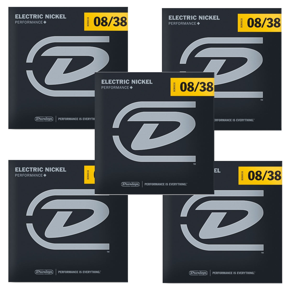 Dunlop Guitar Strings 5-Pack Electric Nickel Wound Extra Light 08-38