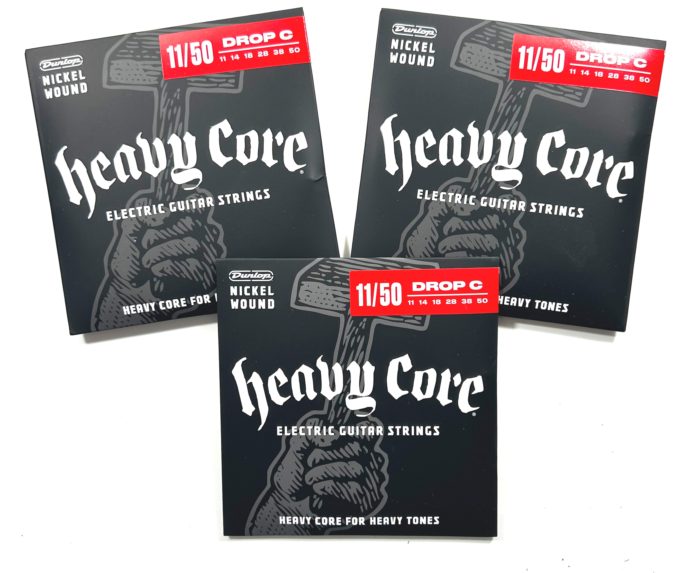Dunlop Guitar Strings Electric 3 Sets Heavy Core Extra Heavy (Heavier) 11-50