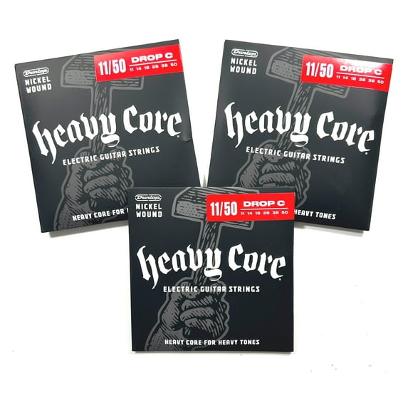 Dunlop Guitar Strings Electric 3 Sets Heavy Core Extra Heavy (Heavier) 11-50