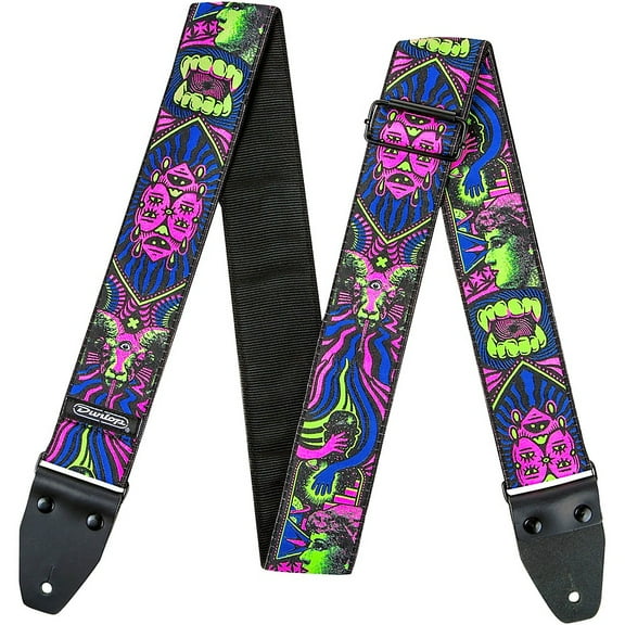Dunlop I Love Dust Guitar Strap Fangs Green