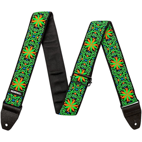 Dunlop Jimi Hendrix Blacklight Fillmore Guitar Strap Green