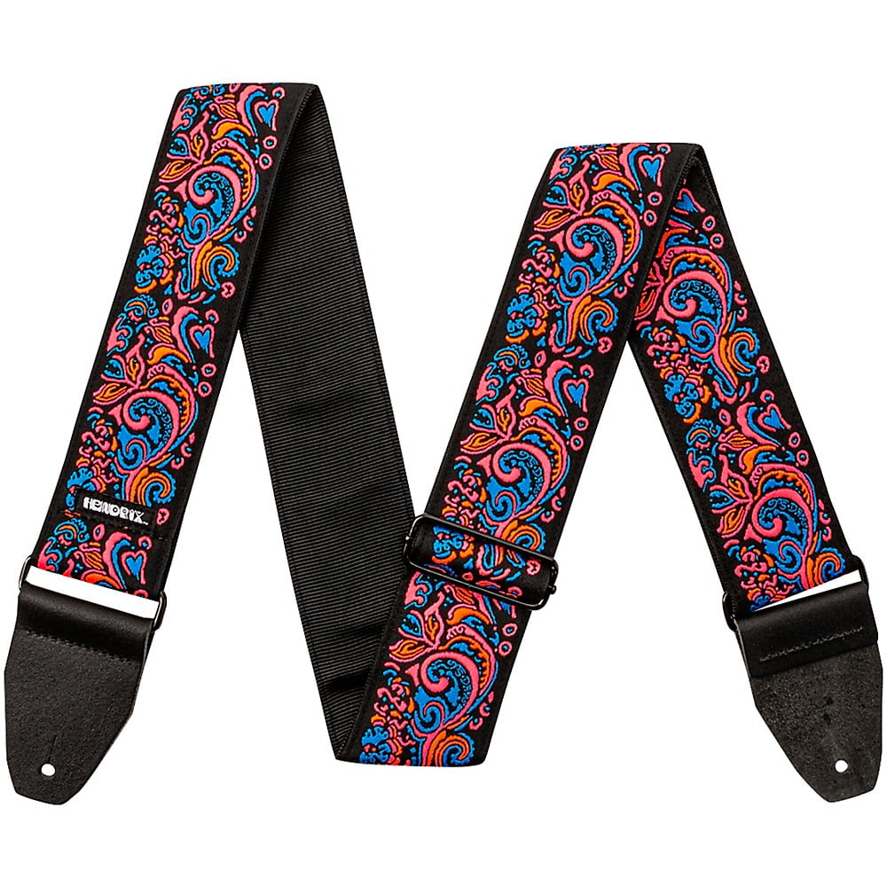 Dunlop Jimi Hendrix Blacklight Love Drops Guitar Strap Pink