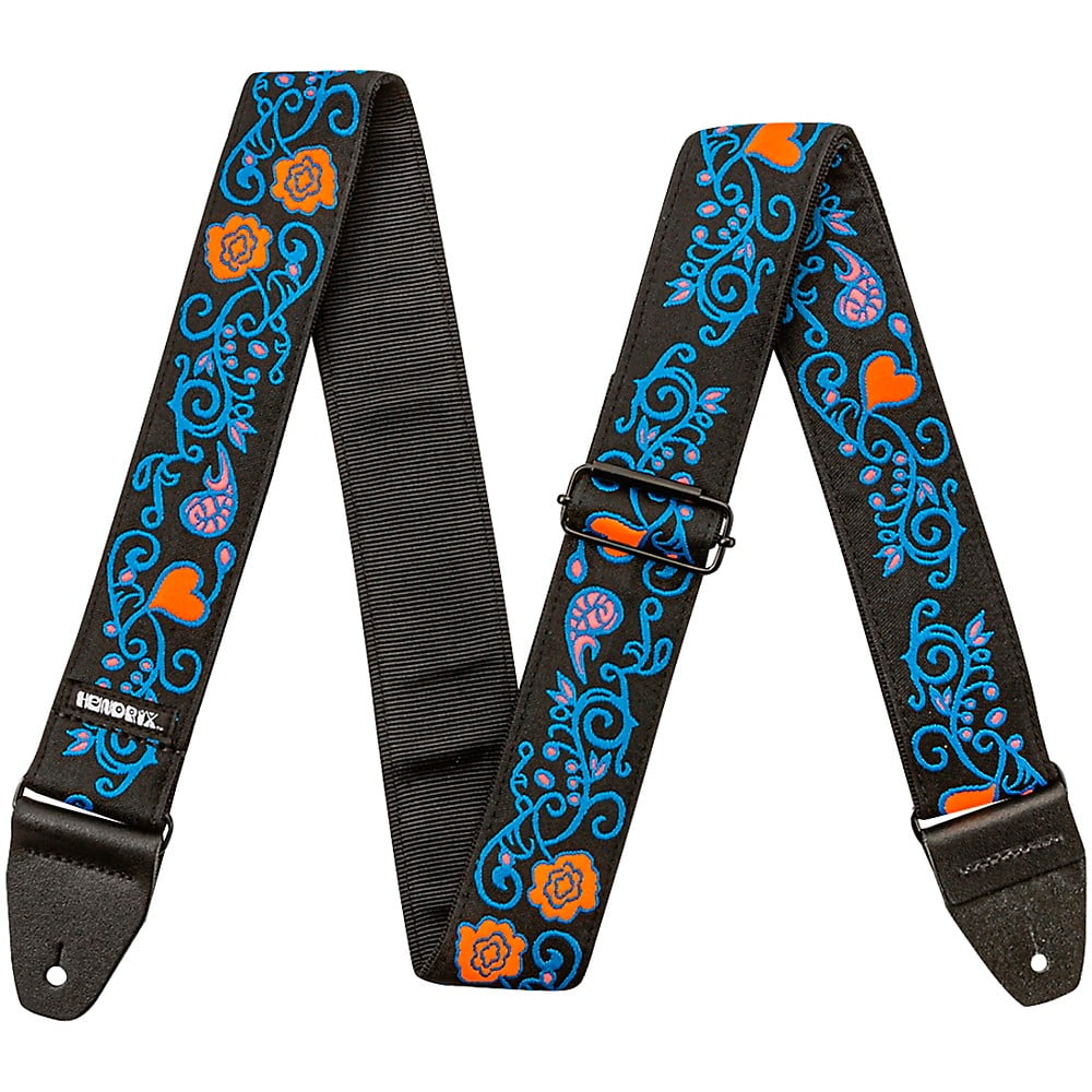 Dunlop Jimi Hendrix Blacklight Monterey Guitar Strap Blue