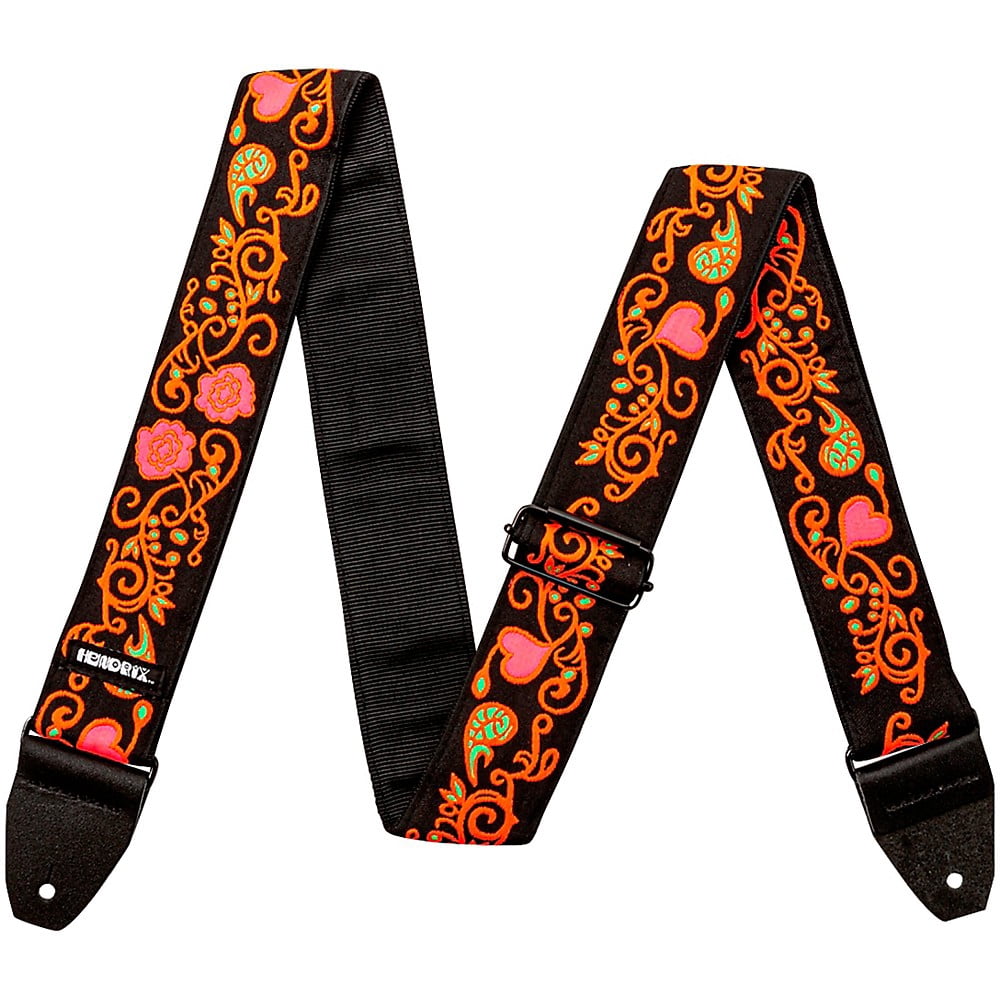 Dunlop Jimi Hendrix Blacklight Monterey Guitar Strap Orange