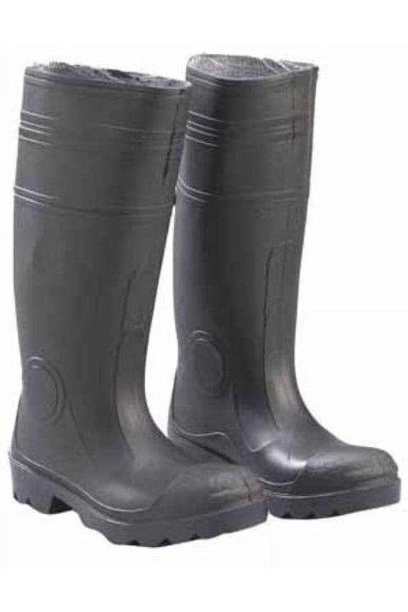 Men's Shoes Waterproof Work Boots Mid Calf, Flat Heel Black, 12