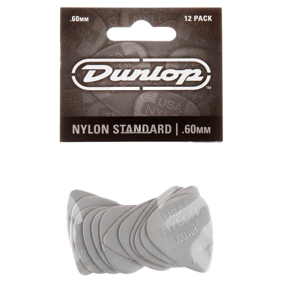 Dunlop Nylon Standard Guitar Picks, .60mm, Light Gray, 12 Pack