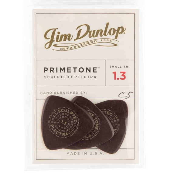 Dunlop Primetone Small Tri Smooth Guitar Pick - 1.30mm Gauge - 3 Pack