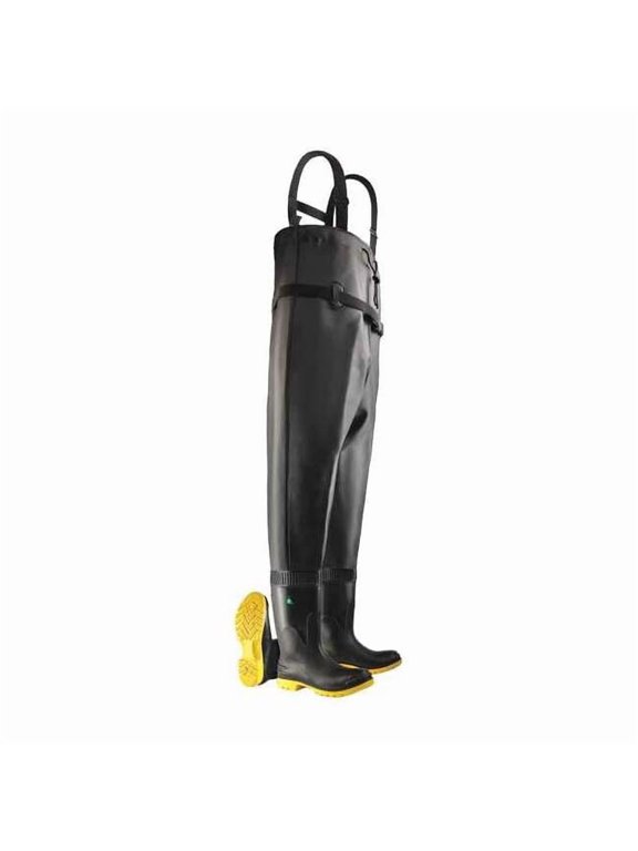 Chest Wader, PVC Upper, Polyblend Outsole, Steel Toe, 16 in Boot Height, Defined Heel Heel, Size 9
