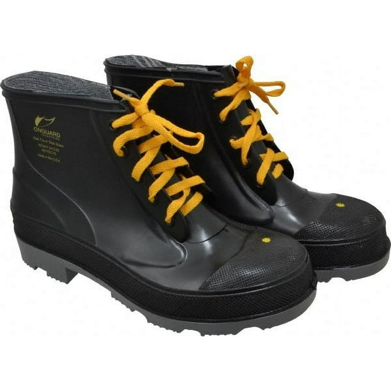 Dunlop Protective Footwear Men s Size 10 Medium Width Steel Work Boot Black Polyurethane PVC Upper 6 High Chemical Resistant Non Slip