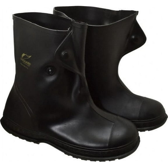 Dunlop Protective Slip-Resistant Waterproof Pull-On Boots, Medium Closed Toe Black, 10 inch