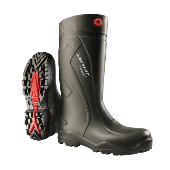 Dunlop Purofort+ - Lightweight Work boots for Men & Women - Waterproof Safety boots with Soft Toe - Chemical and Slip Resistant with Tall Shaft - Size