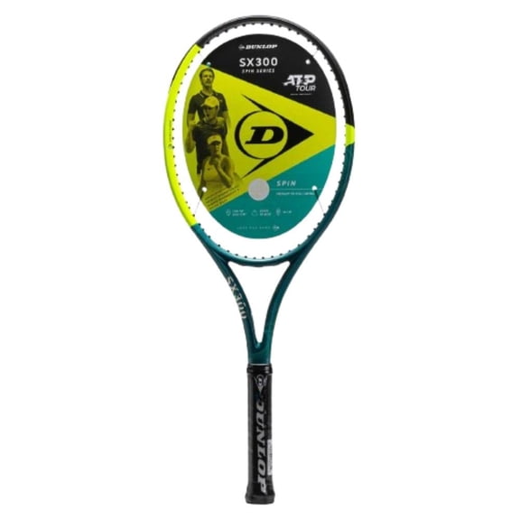 Dunlop SX 300 Tennis Racquet, Yellow and Teal/Black 4 3/8