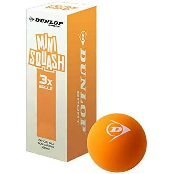 Dunlop Sports Mini Squash Ball, Orange, 3-Ball Pack
