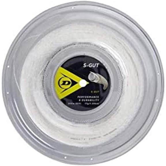Dunlop Sports S Gut Tennis String Reel, 660 feet / 200 meters, 16G White