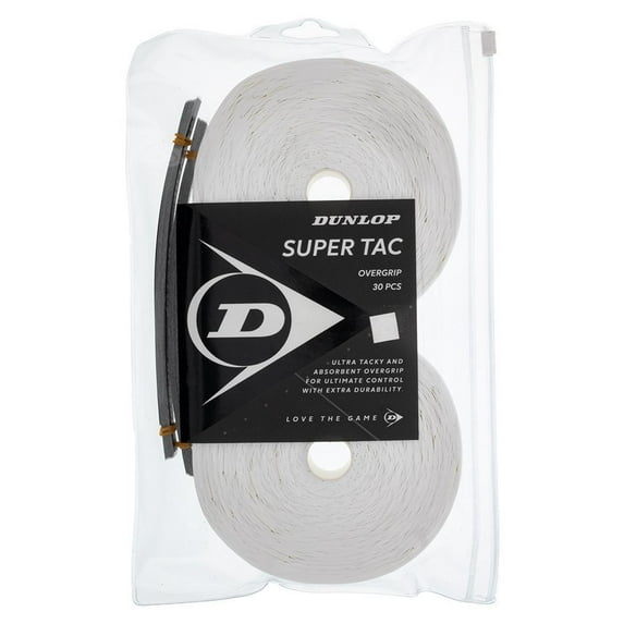 Dunlop Super Tac Tennis Overgrip 30 Pack White White