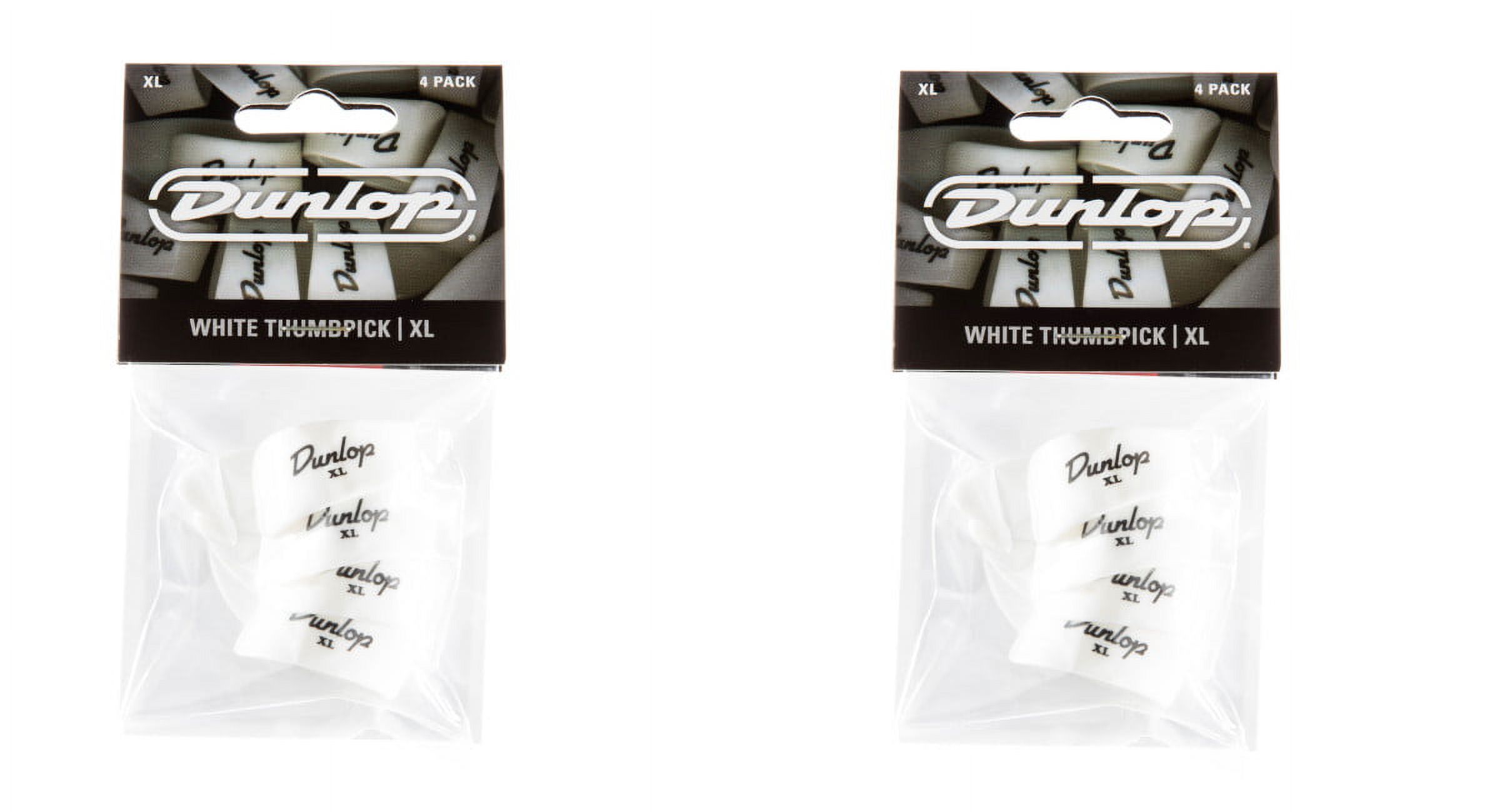 Dunlop Thumb Picks  8 Pack  White  Extra Large  (9004P) Guitar banjo