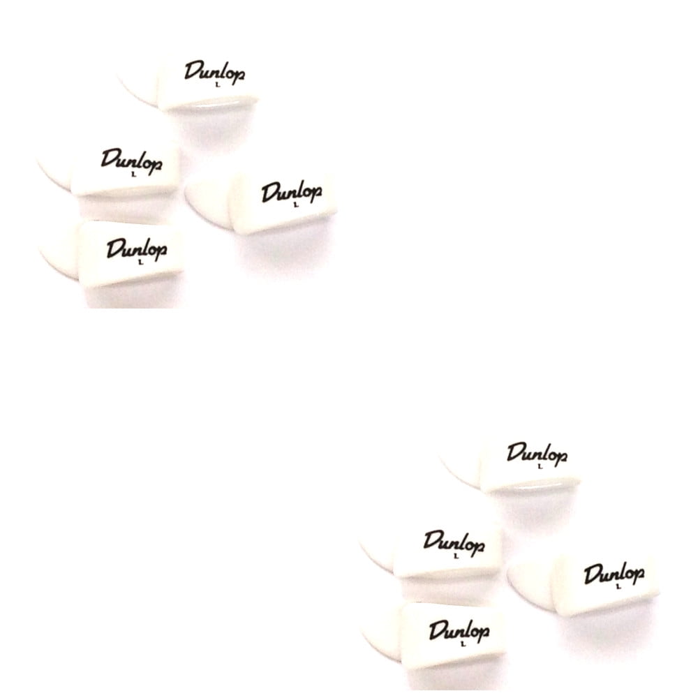 Dunlop Thumb Picks  White  8 Pack  Large - (9003P)  Guitar and banjo