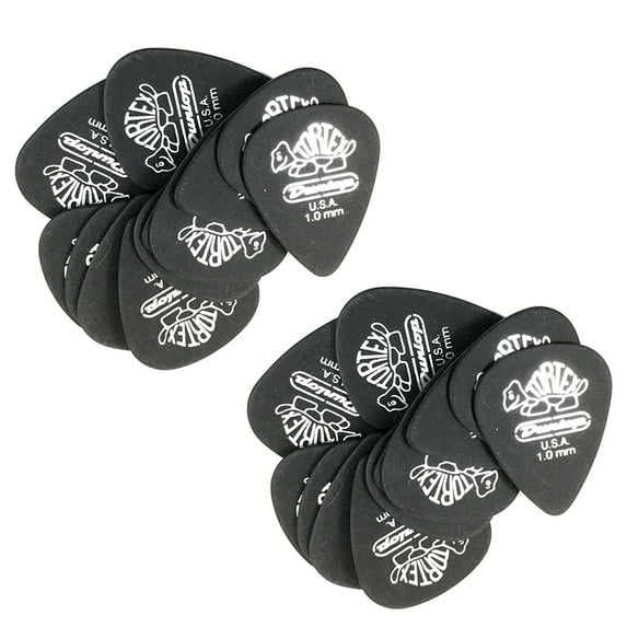 Dunlop Tortex Guitar Picks Pitch Black Standard 1.0mm 24 Pack 488P1.0