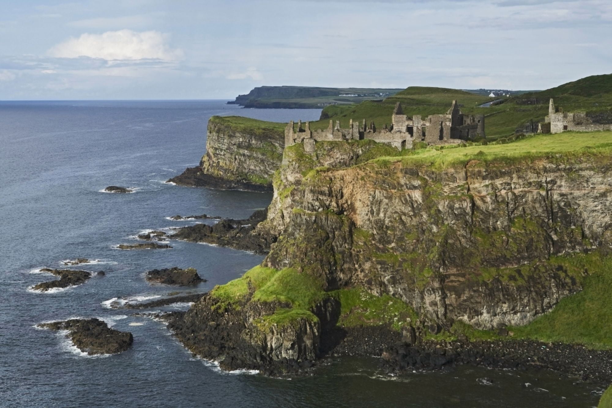 Dunluce Castle Antrim Coast Northern Ireland County Antrim Ireland Canvas Art - Carl Bruemmer Design Pics (19 x 12)