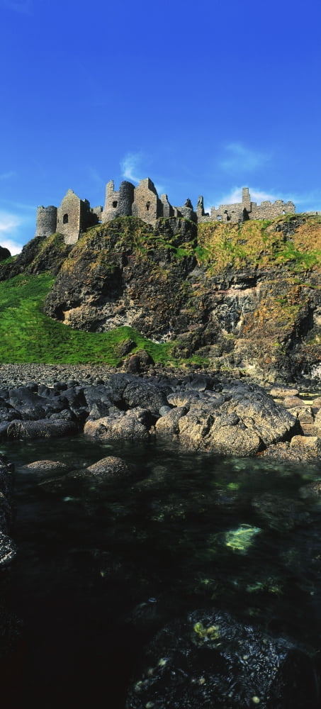 Dunluce Castle Co Antrim Ireland Canvas Art - The Irish Image Collection Design Pics (20 x 44)