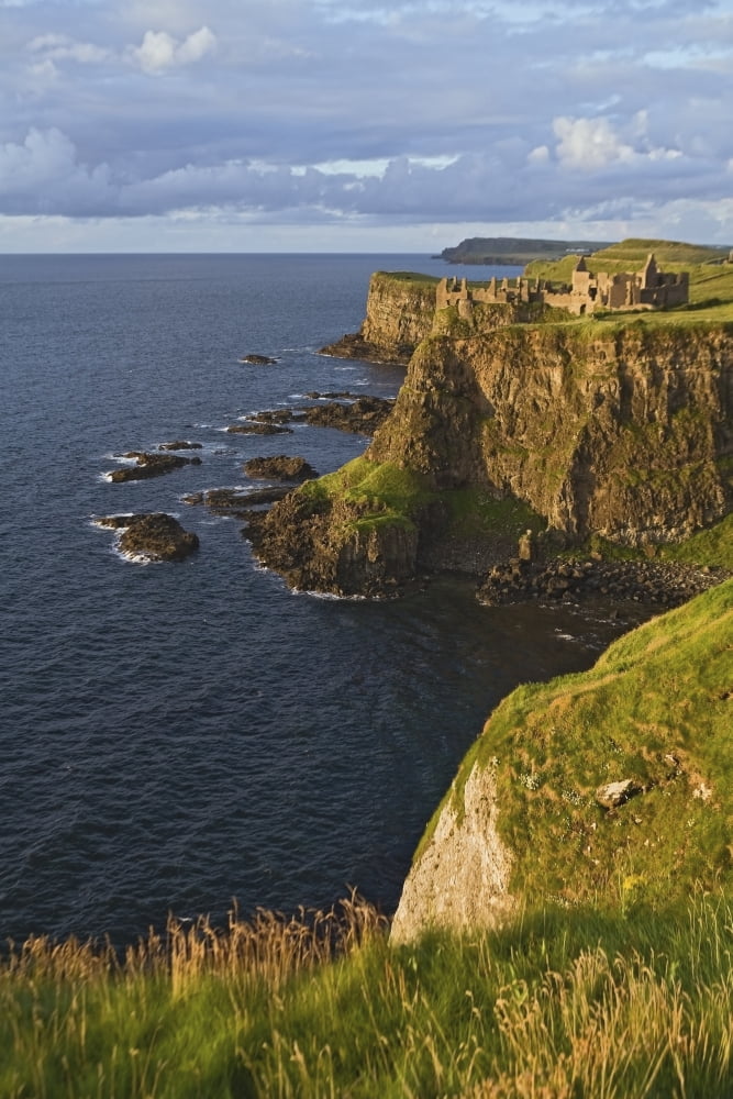 Dunluce Castle West of Portballintrae Antrim Coast Northern Ireland County Antrim Ireland Canvas Art - Carl Bruemmer Design Pics (12 x 19)