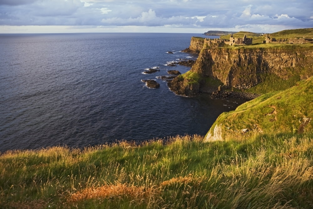Dunluce Castle West of Portballintrae Antrim Coast Northern Ireland County Antrim Ireland Canvas Art - Carl Bruemmer Design Pics (38 x 24)