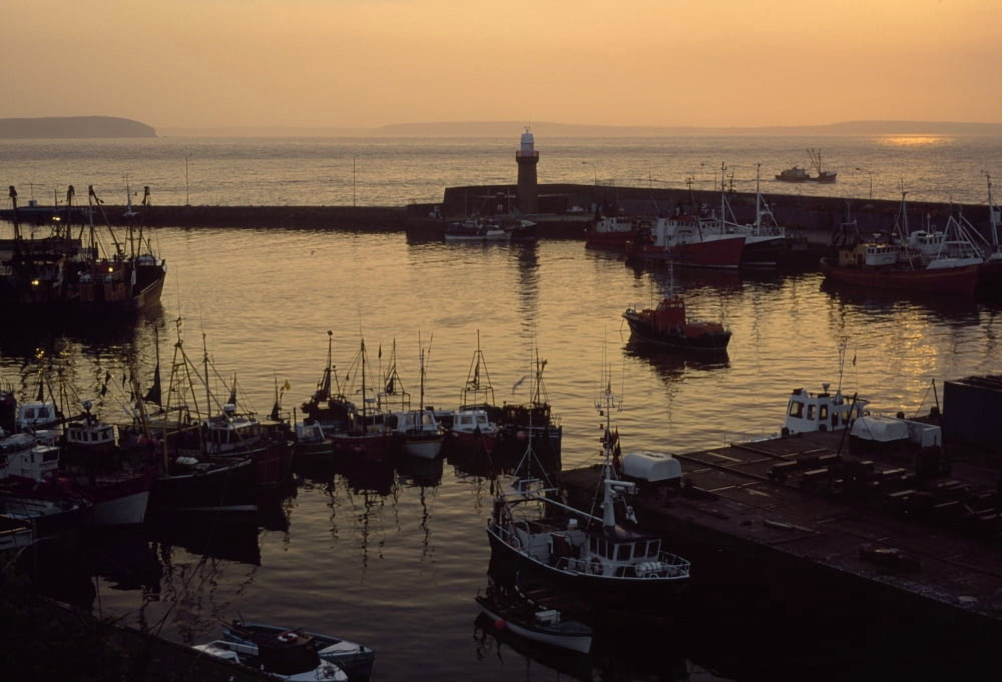 Dunmore East Co Waterford Ireland Sunrise Over The Harbour Canvas Art - The Irish Image Collection Design Pics (36 x 24)