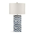 thumbnail image 1 of Dunmore Table Lamp in Blue Metal and Bone, 1 of 3
