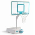thumbnail image 1 of Dunn-Rite Splash & Shoot Pool Basketball Hoop, Adjustable Height Backboard – 200lbs Water-Filled Base, Stainless Steel Rim & Waterproof Basketball, Made in USA, Clear Aqua, 1 of 6