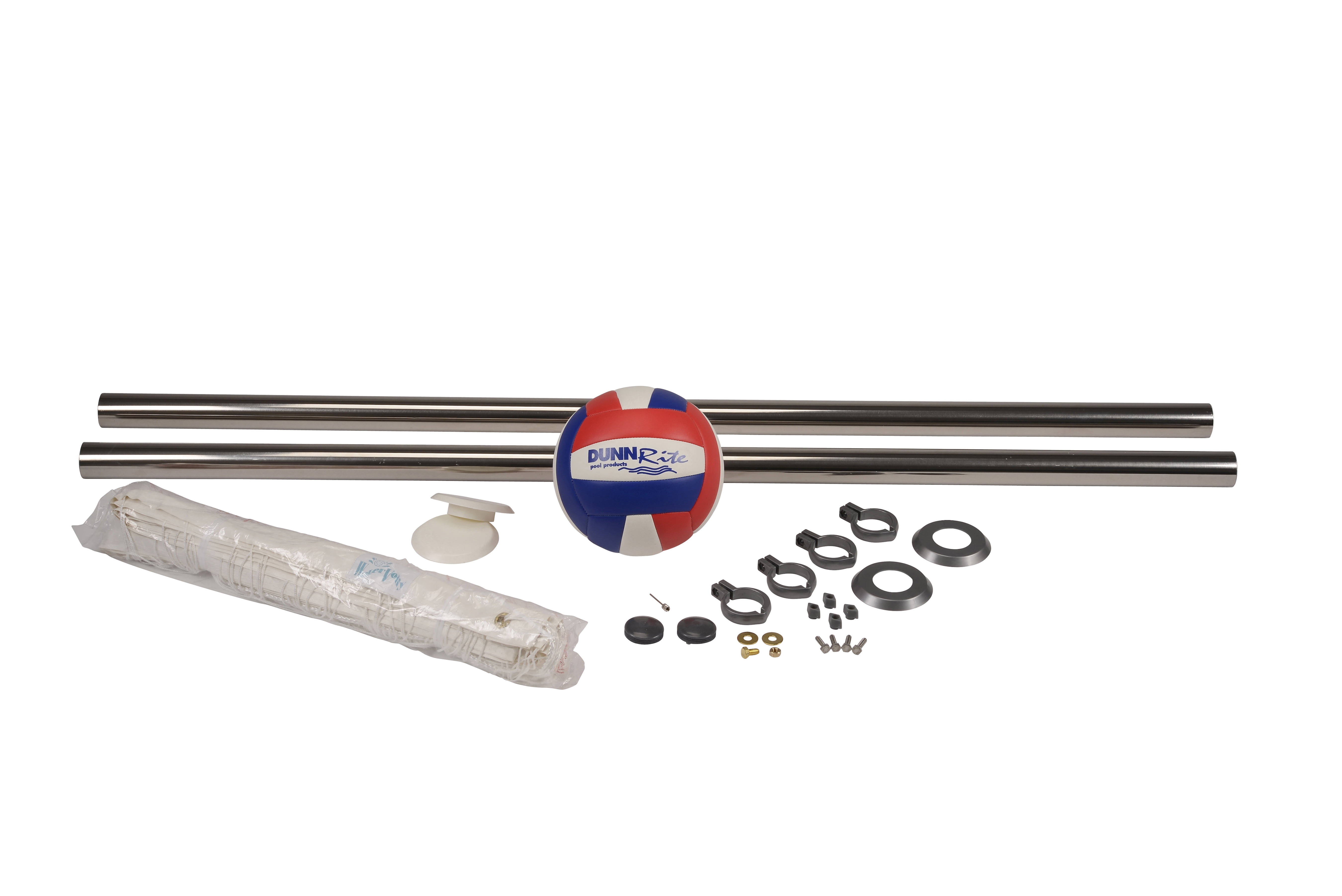 DunnRite Stainless DeckVolly Pool Volleyball Set