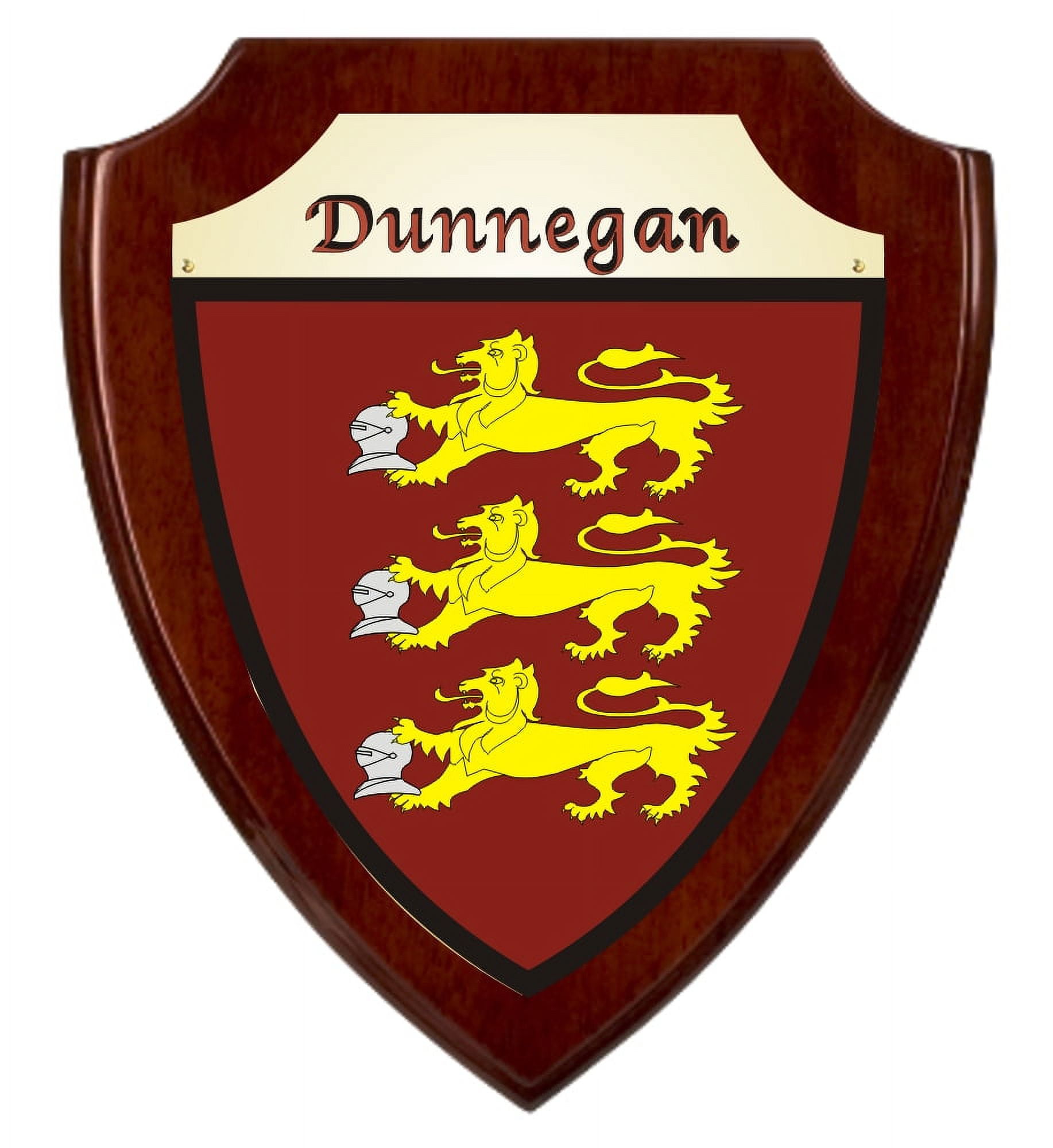 Dunnegan Irish Coat of Arms Shield Plaque - Rosewood Finish
