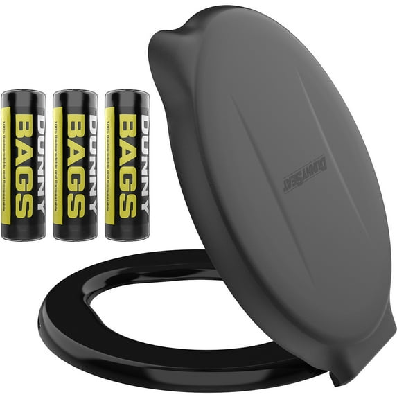 Dunny Seat Portable Outdoor Toilet Bucket Seat with Lid for Camping, Hiking and Emergency Preparedness and 3 Dunny Bags - Fits Most 5 Gallon Buckets (Dunny Bundle)